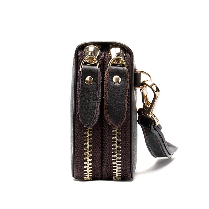 Marrant designer wallets men double zipper wallets with phone pocket clutch bag mens genuine leather purses for men clutch bag