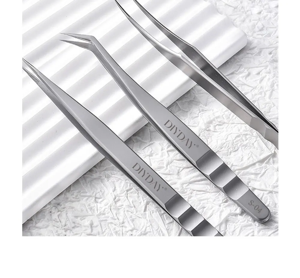 DIYDAY Eyelash Beauty & Tools sliver Stainless Steel Curved Tweezers for Eyelash Extension No reviews yet