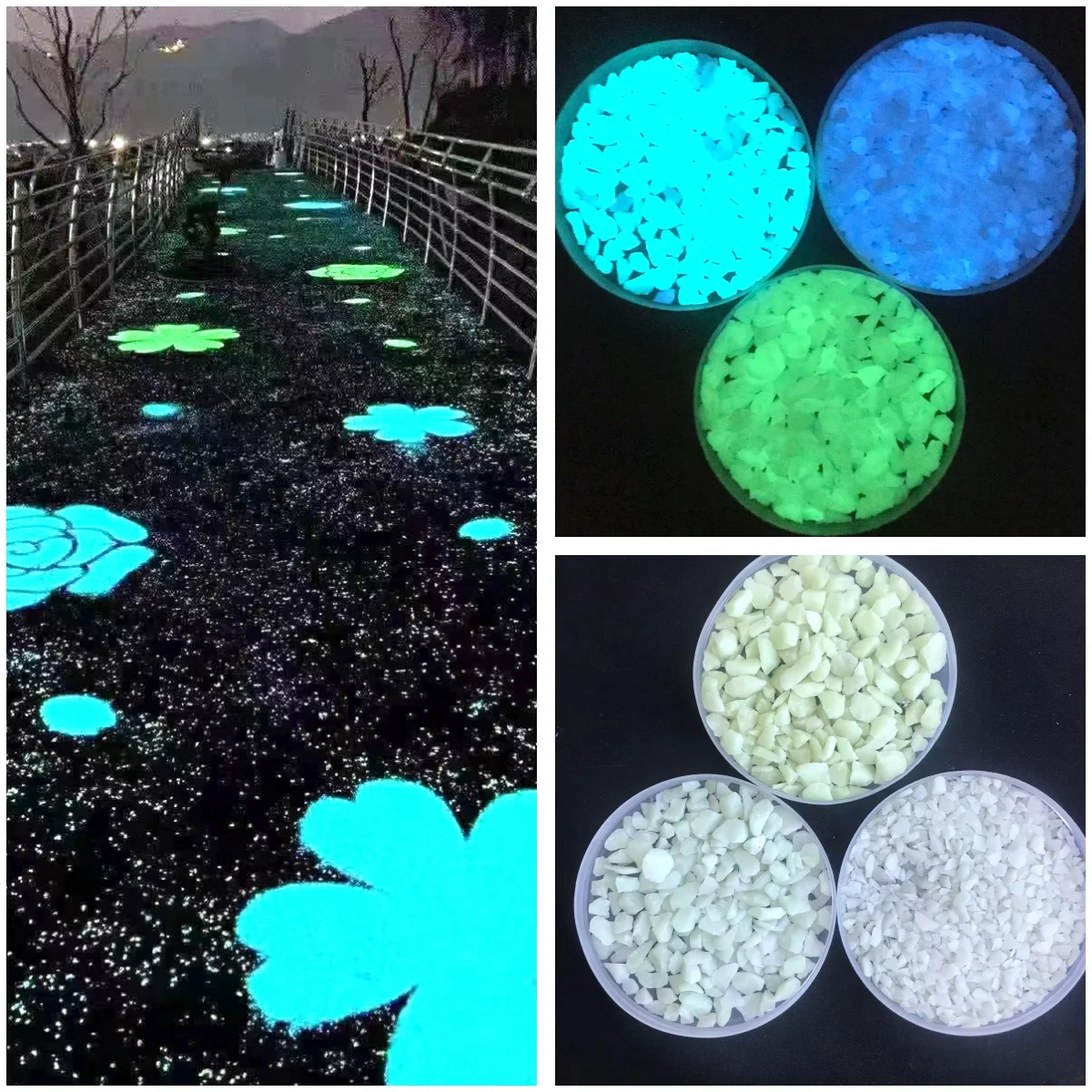 Premium High Performance Glow Stones Pebbles Luminous Rocks For Concrete And Asphalt Substrates