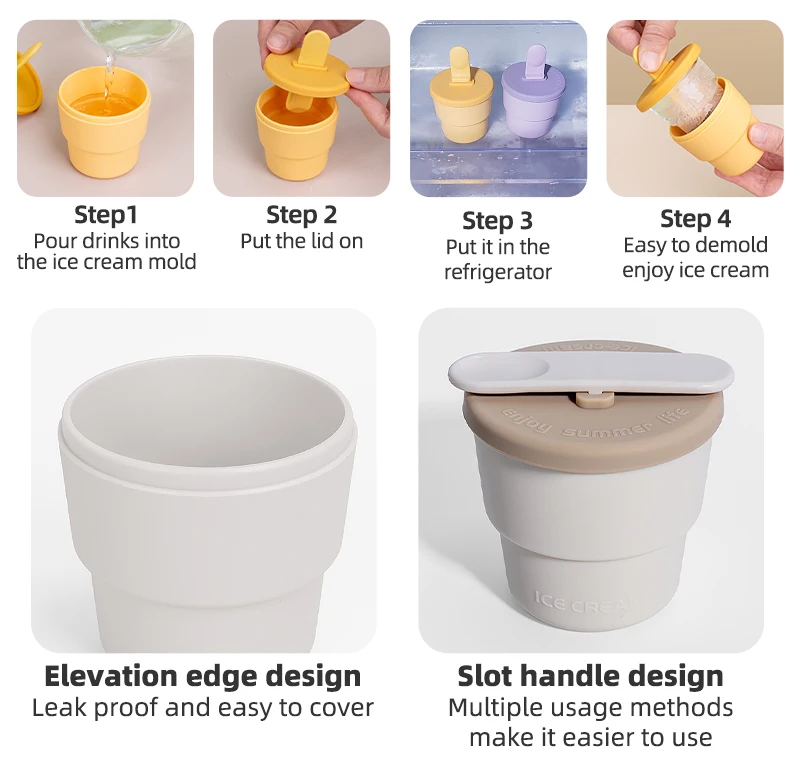 Silicone Frozen Homemade Popsicle Molds Set Diy Popsicle Bpa Free Dishwasher Safe Silicone Ice Cream Mold With Sticks