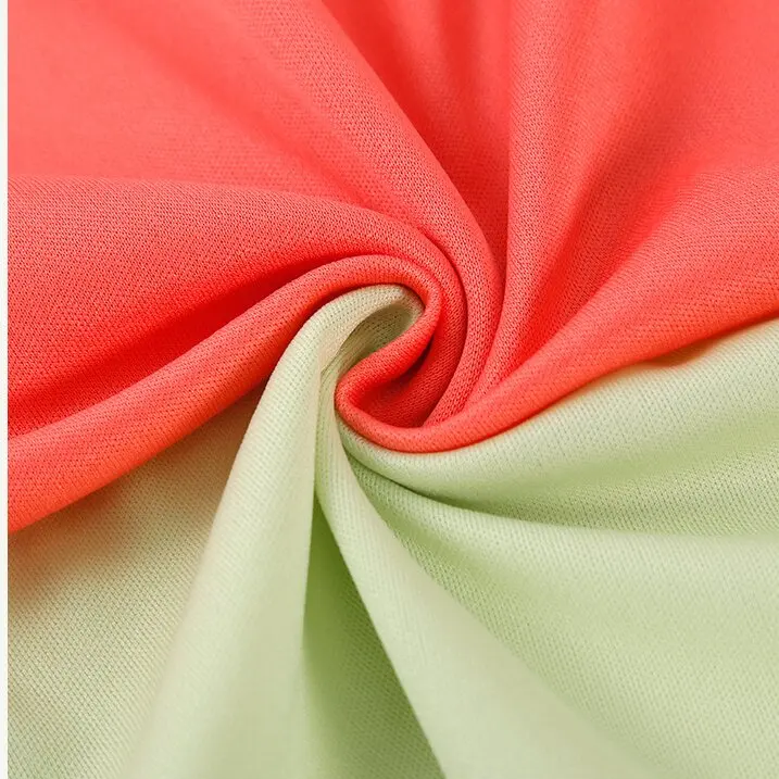 Directly Factory supplier double layers knitted 100%Polyester piece dyed interlock fabric for basic sportswear