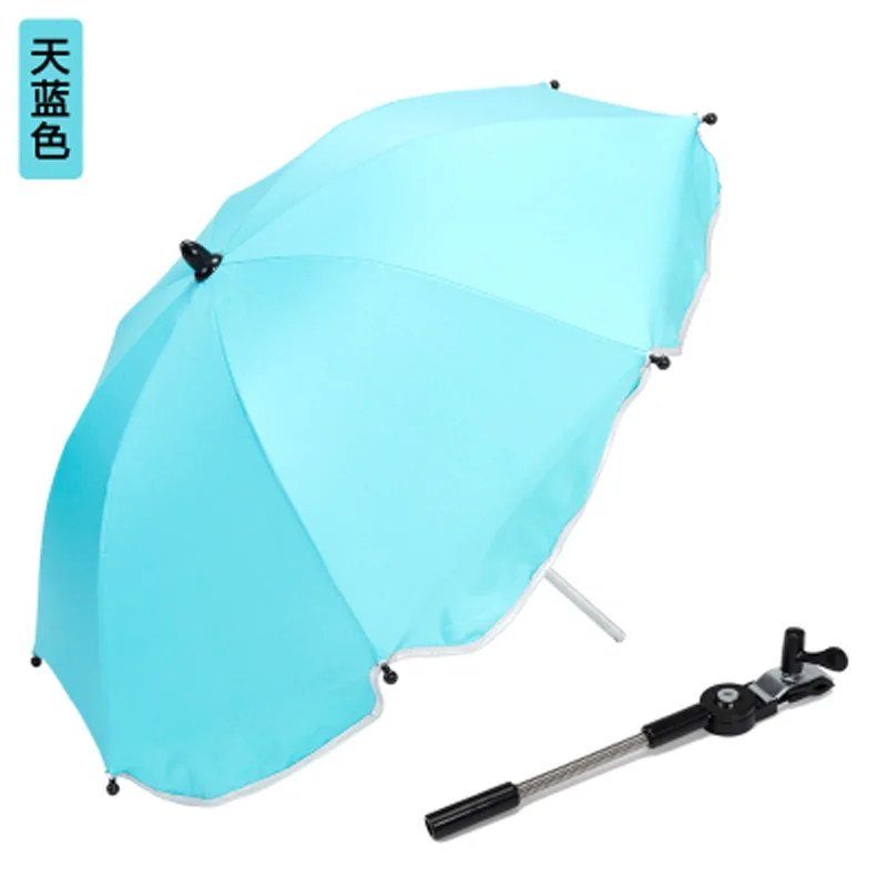 Parasol Baby Stroller Sun Protection for Sun Shade Waterproof Umbrella for Trolley Bike Wheelchair Umbrella with Holder Clip