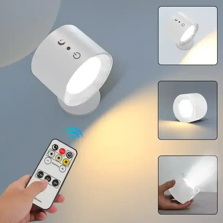 Dual Light Sources Rechargeable Magnetic LED Wall Lamps Sconces Touch Remote Control Stepless Dimming Bedside Lamp Night Lights