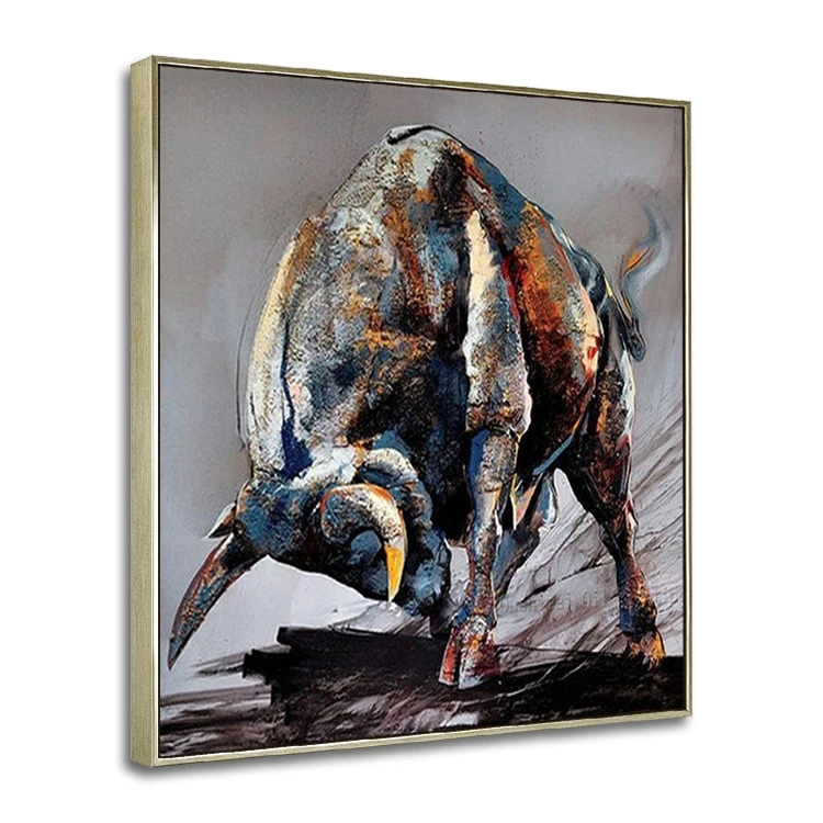Cow Abstract Bull Modern Wall Hanging Decor Art Picture Home Decoration Animal Painting On Canvas