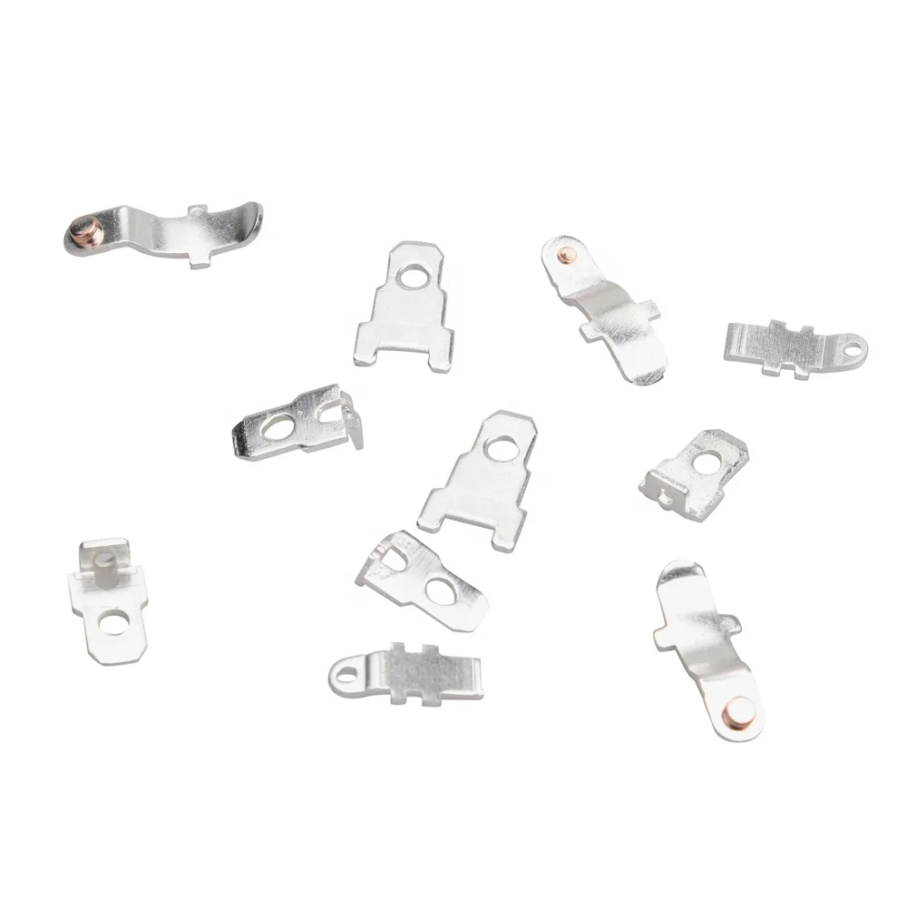 
 Штамповочные детали для переключателя, штамповочные детали для электрического переключателя, латунные детали для переключателя с серебряным покрытием на заказ  