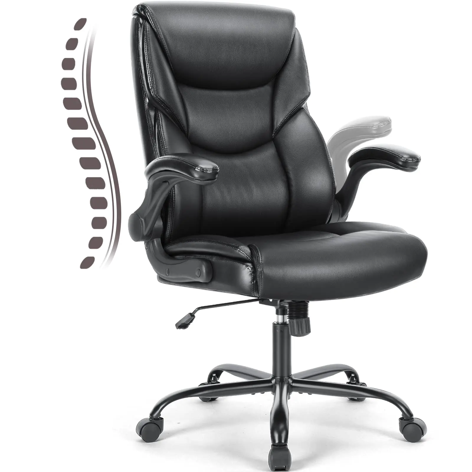 Factory Direct Hot Sale Executive Office Chair,computer Desk Chairs with Adjustable Flip-Up Armrest and Lumbar Support