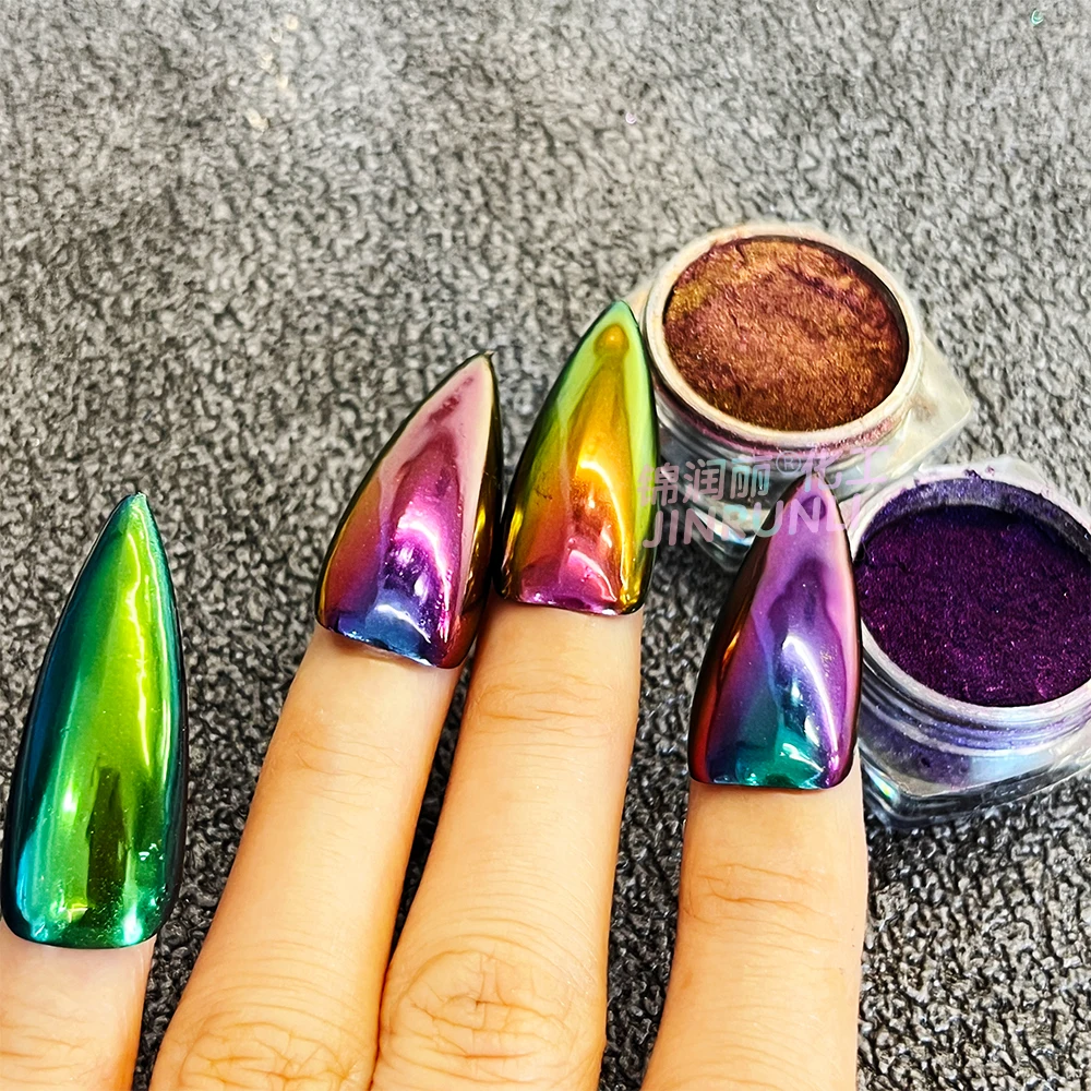 Color changing Chameleon Magic Mirror Effect nail art dipping Pigment Powder for Nails