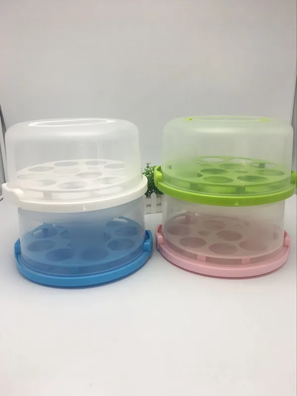 10 inch  Cake Holder with Handle Two Sided Base for Pies Portable Round Cupcake Containers Cake Stand with Lid Cake Carrier