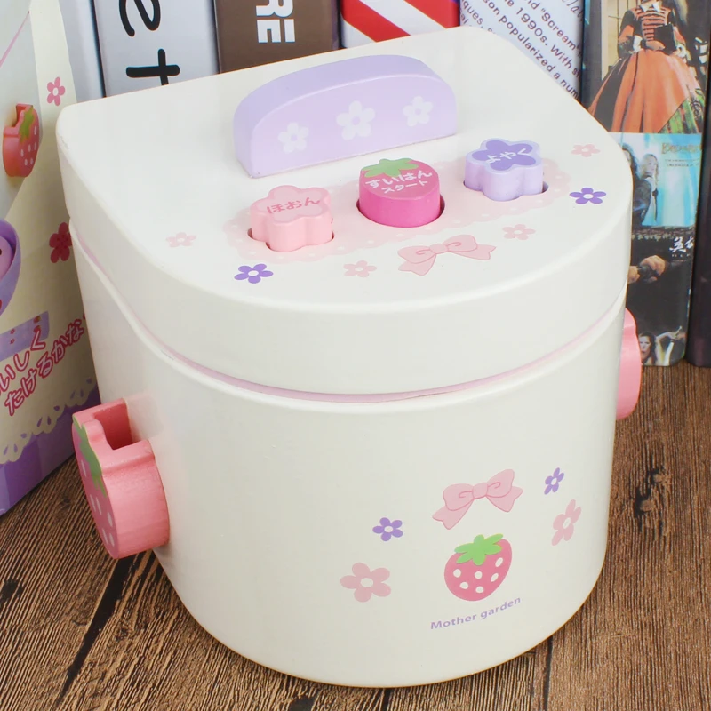 Hot Selling Kitchen Toy Wooden Pretend Play Set Simulation Rice Cooker Toy for Kids Unisex Wooden Washing Machine Toy XJYQJD