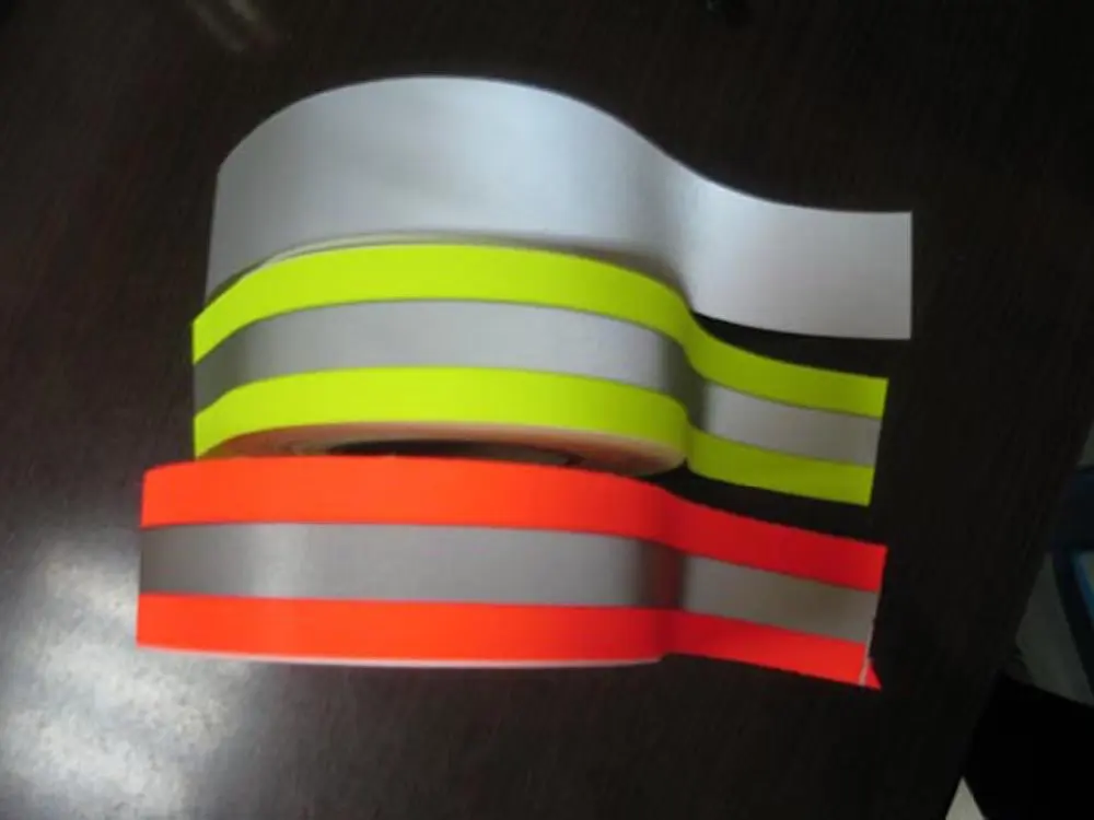 Chinese wholesale Flou-Yellow silver  Fire Flame Retardant Reflective Tape 5cm width for fireflighter safety workwear