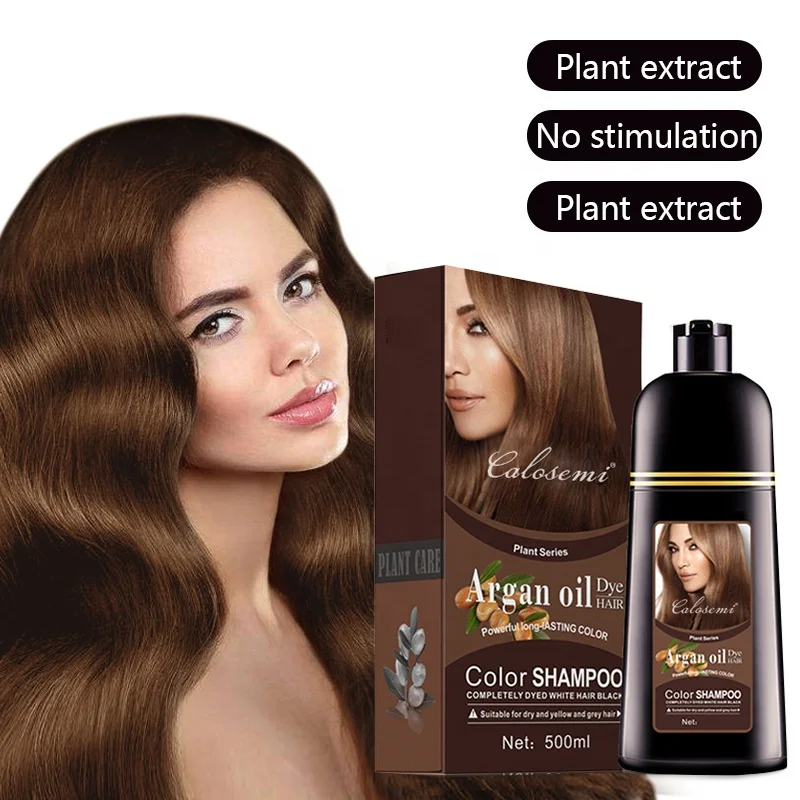 
Wholesale 500ml private label natural organic hair care product powerful long lasting color argan oil hair dye color shampoo 