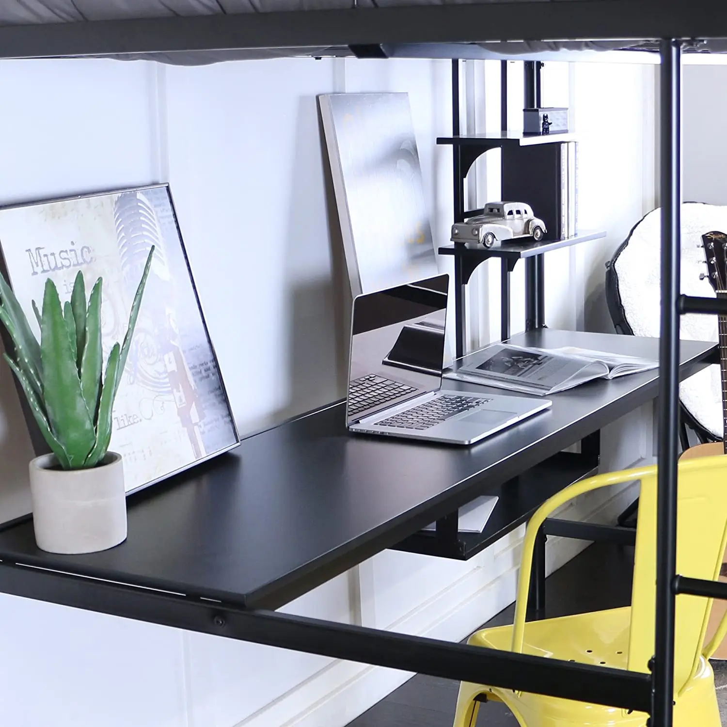 2020 Hot Sale Modern Loft Bed with Desk Metal Bunk Bed for Adults/Teens, Space-saving