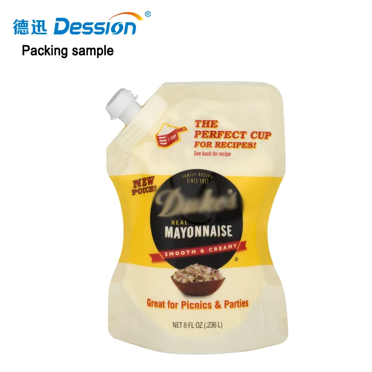 Automatic 800g mayonnaise pouch filling machine  sauce doypack premade stand up zipper bag packing machine