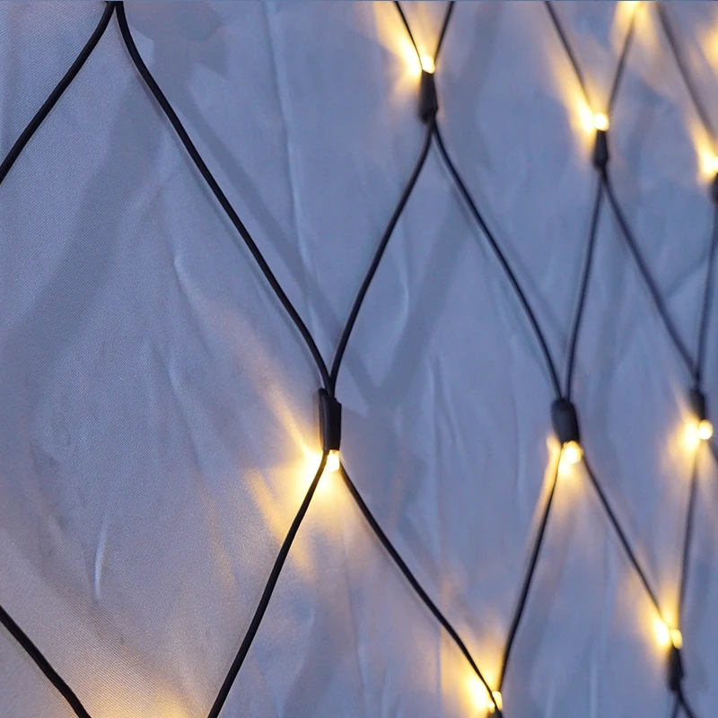
Outdoor Design 220V 2 x1.7m LED Net Chain Light RGB Color Solar Fairy Lights String 