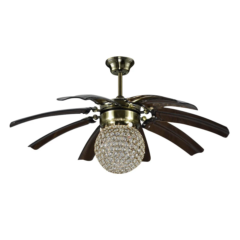 Nordic LED Fan Light American Vintage Restaurant Living Room Study Ceiling Fan Light Remote Electric Fan Light