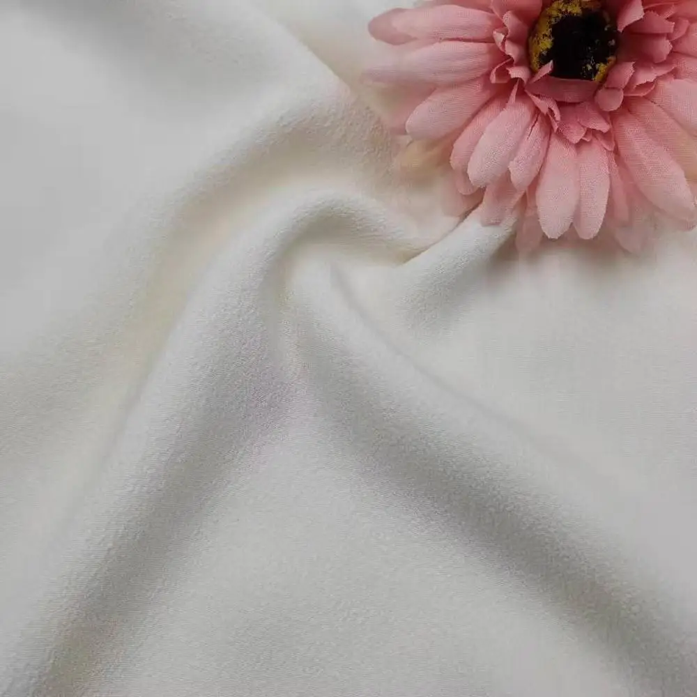 
Hot Sale Lenzing Ecovero White Crepe VISCOSE120D*ECOVERO30S 145GSM Rayon Fabric Both Solid and Print for Dress 