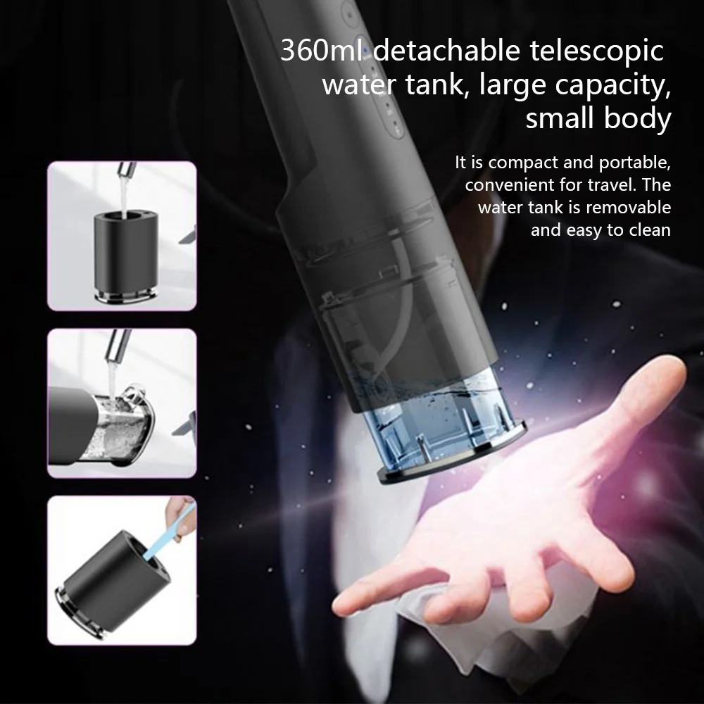 Best Portable USB Rechargeable Dental Water Flosser 4 Modes Washing Oral Dental Calculus 360ML Electric Teeth Cleaning Device