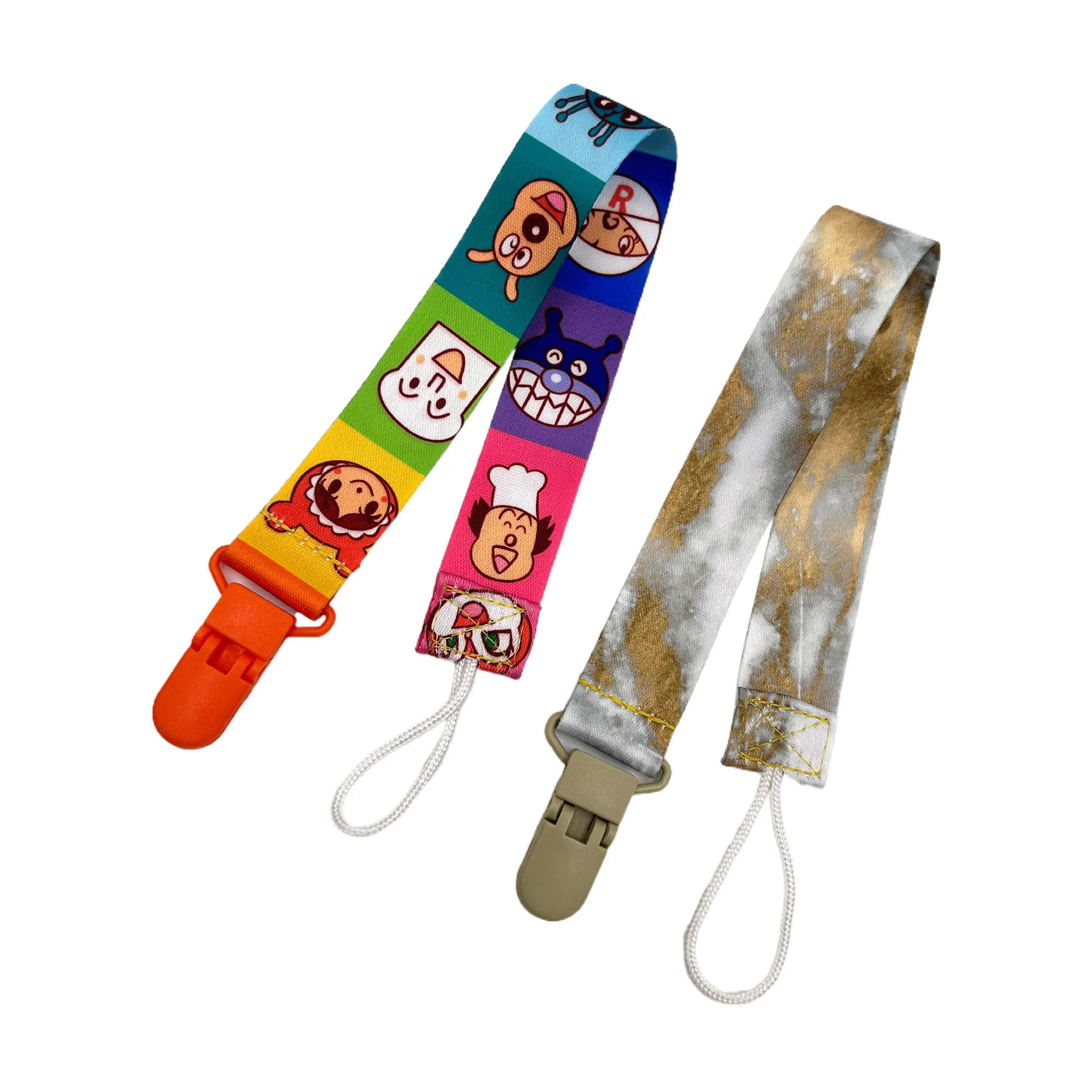 Sublimation Printed Baby Pacifier Clip Chain Dummy Clip Nipple Holder Lanyard For Nipples Children Pacifier Clip Soother Holder