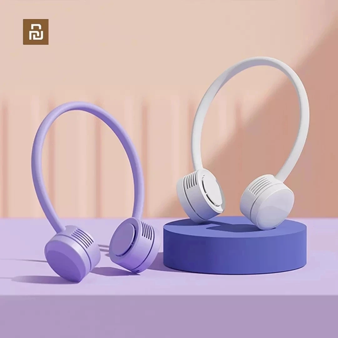 Zhiling Qualitell Hanging Neck Fan Mini Sports Fan Turbine fan 3 wind speed 360 degree free adjustment 1800mAh Battery Type-C