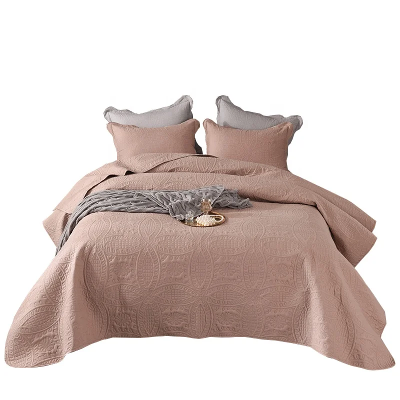 patchwork design king size quilt/duvet cover set with polyester fabric bedsheet 120gsm filling untra-sonic bedspread