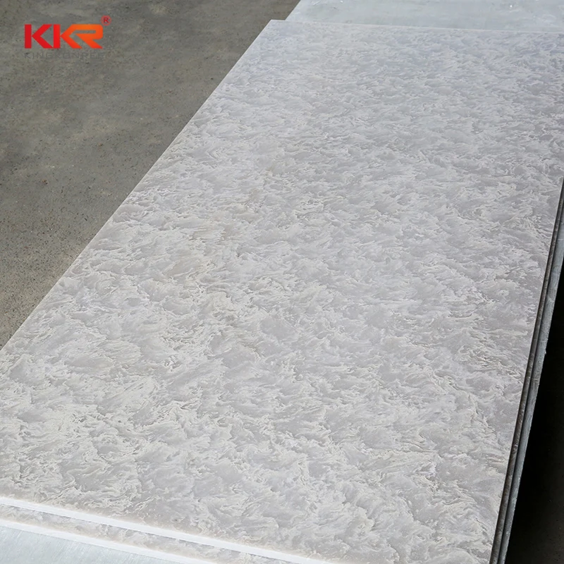 KKR 6-30mm Hot sell Zero Silica Artificial Stone Textured Marble Acrylic Solid Surface Sheets for Countertops/ Tabletops