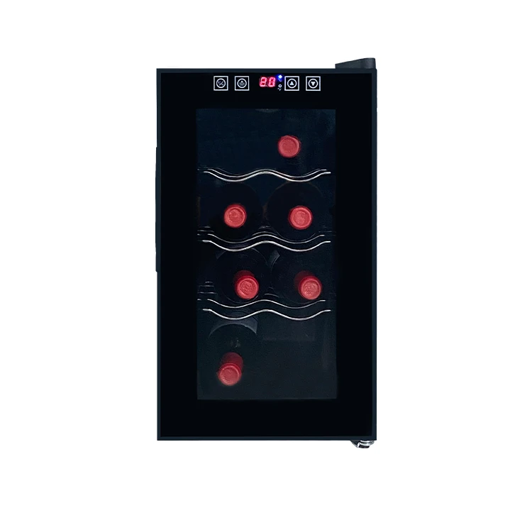 8 Bottle Small Coolers Cooler Fridge Electric Peltier Wine Cooler Refrigerator with Single Glass Door