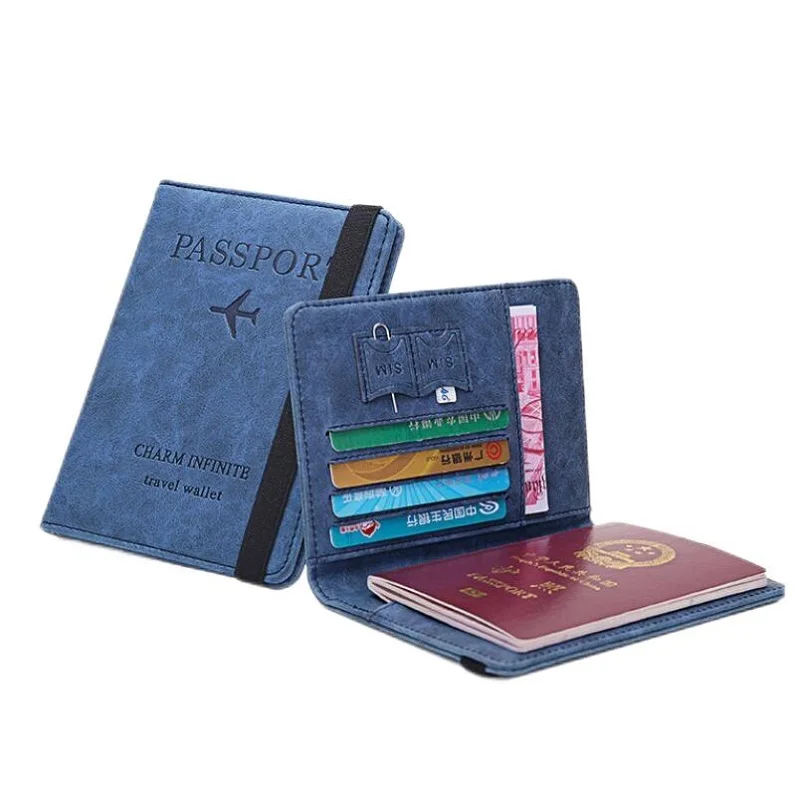 Оптовая продажа PU кожаный держатель для паспорта RFID Дорожный Чехол бумажник