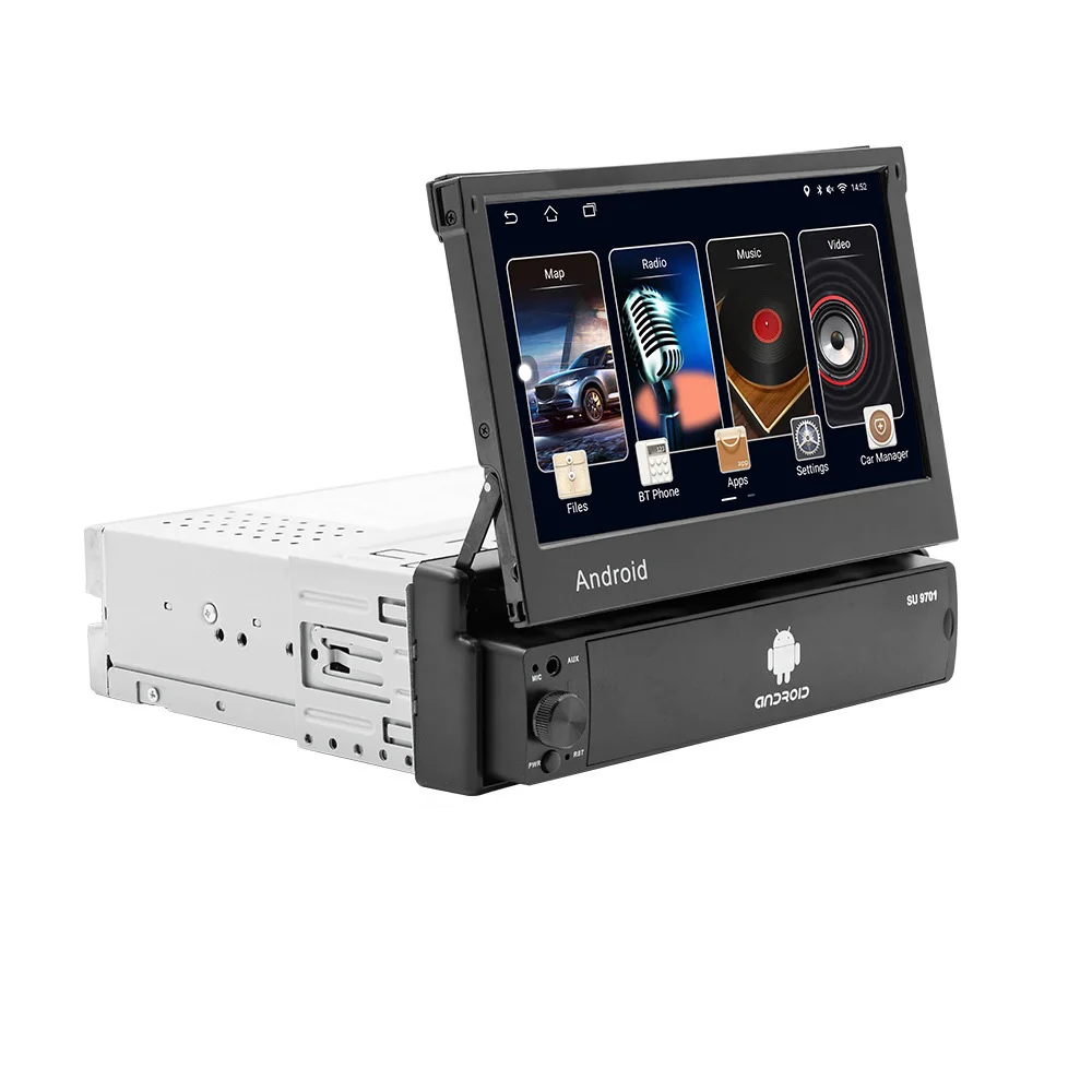 YOSOVLAMP 7-inch retractable screen car mounted Android GPS navigation system intelligent Bluetooth mobile phone connectivity