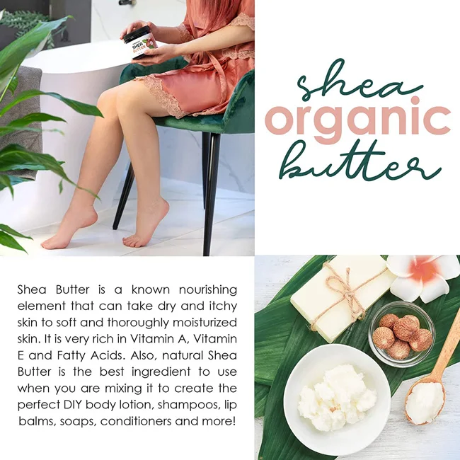 Private Label OEM Natural Organic Vegan Moisturizing 100% Pure Raw Virgin Unrefined African Shea Butter for Face Body Hair Care