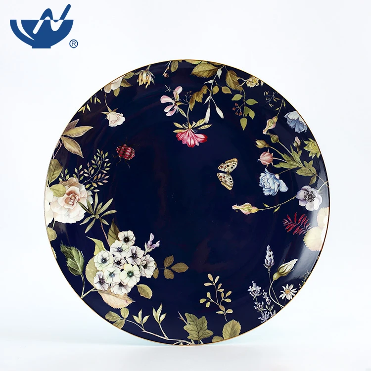 Chaozhou Factory Ceramic Charger Plate Dinnerware Snack Food Dinner Plates Porcelain