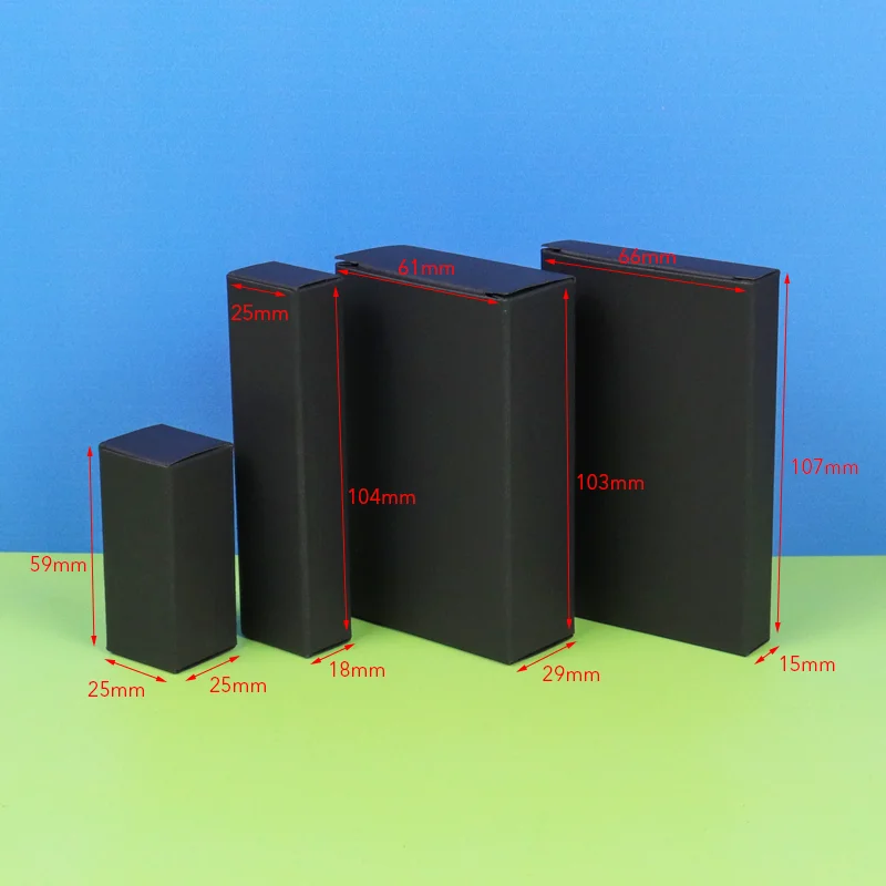 customized eco friendly products recycled materials black foldable top tuck gift creative packaging cardboard small paper box