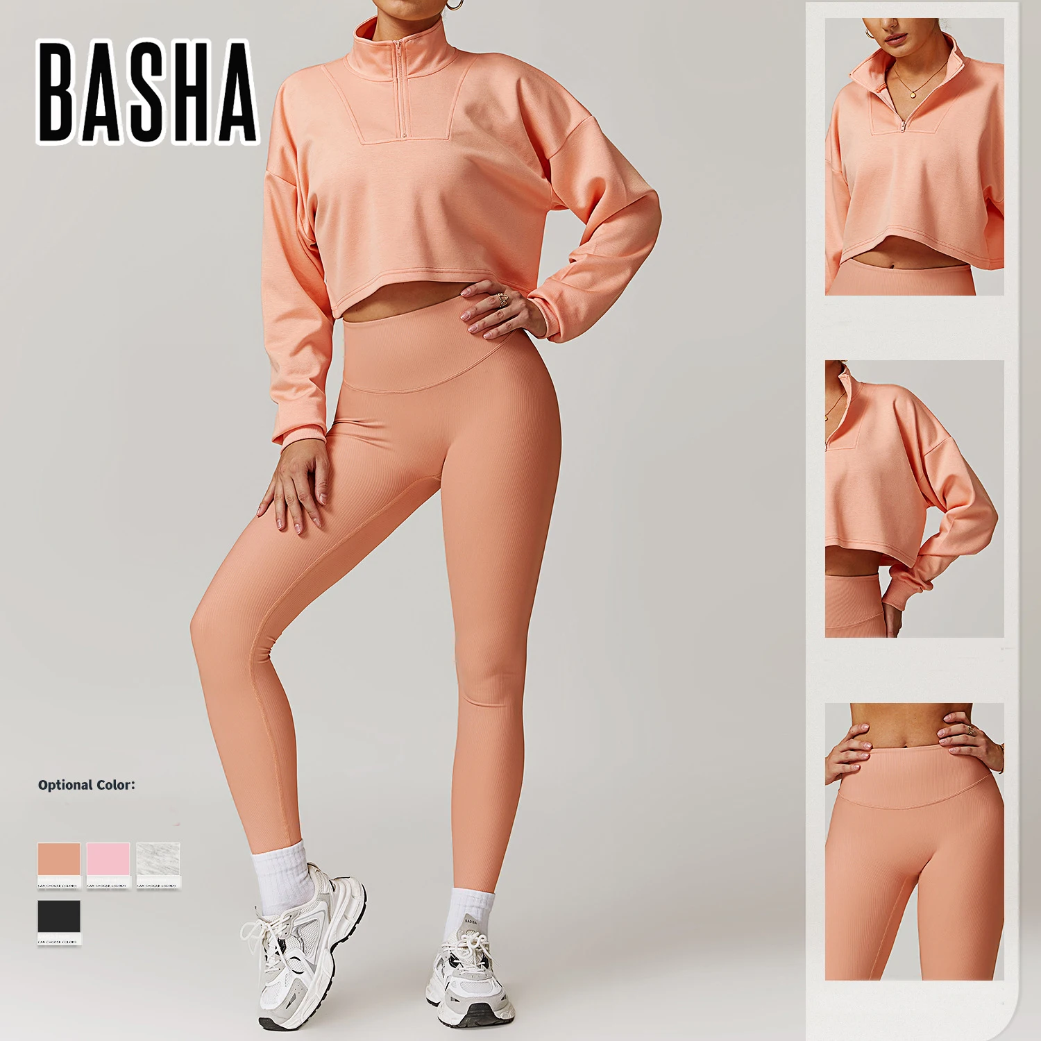 BASHAsports-TZ8883 Thread High Waist Beauty Back Yoga Set Casual Running Fitness Wear Women Quick Dry Tight Sports Set