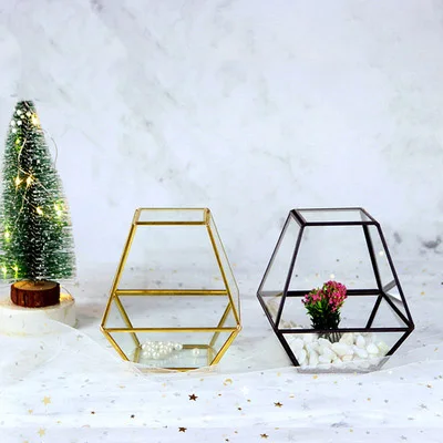 Wholesale multi function vase lantern in metal and glass for flowers candles wedding table lamp centerpieces