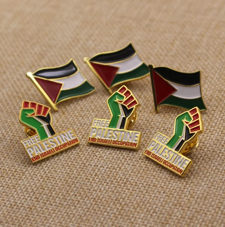 Wholesale Cheap Gold Enamel Country Flag Lapel Pin Peace Arabs Badge