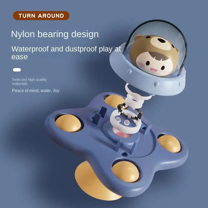 3pcs Toddlers Sensory Animal Fidget Spin Turntable Sucker Bath Toy Spinning Top Babies Base Baby Suction Cup Spinner Toy