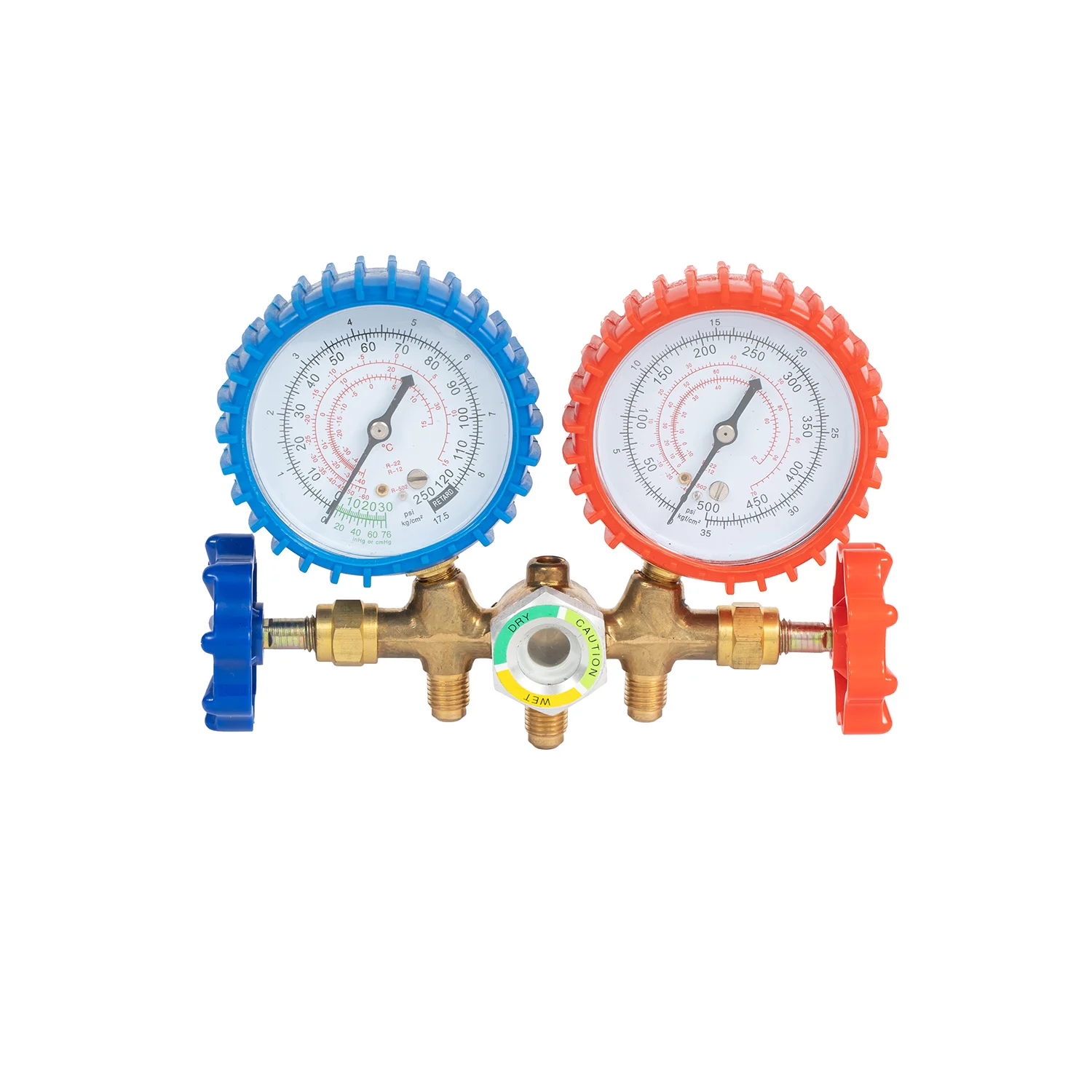 Electric Stainless Steel Freon Charging Manifold Pressure Gauges AC Car Air Conditioner with Refrigerant for Industrial Use
