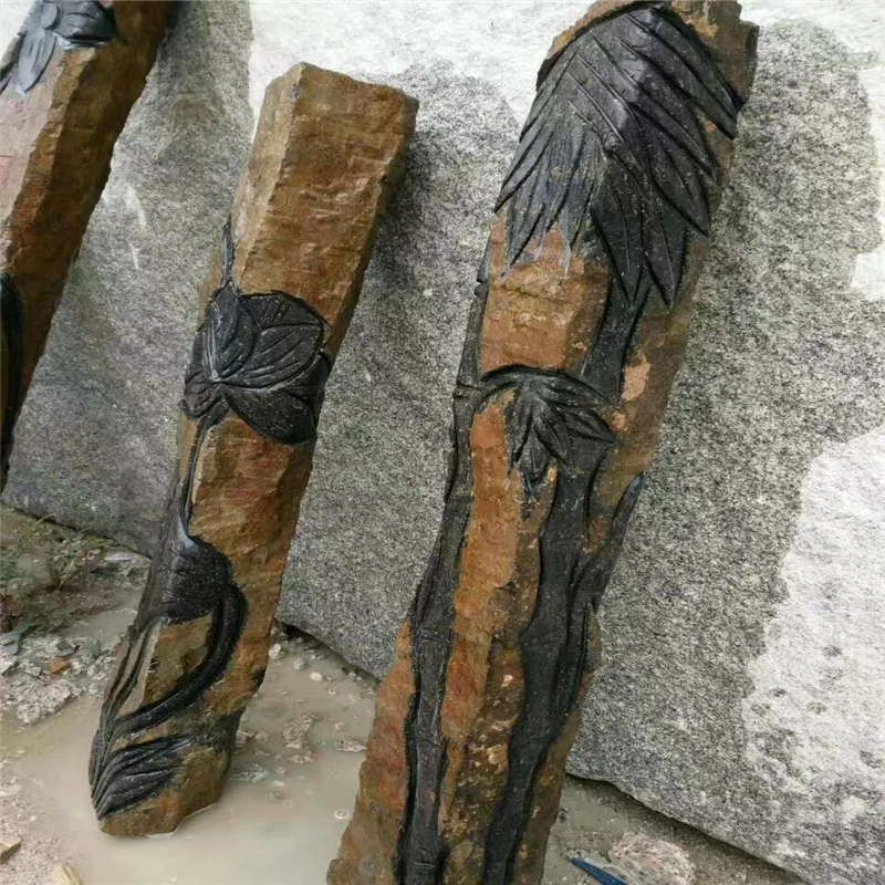 Natural long basalt column for building material