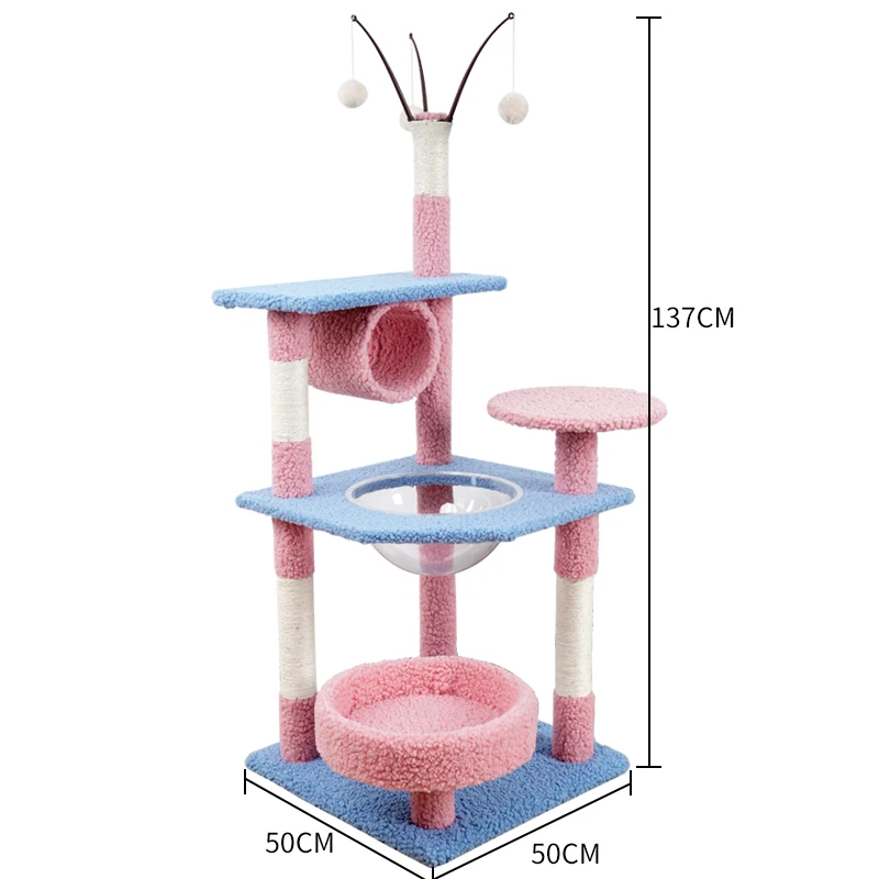 
Good quality best cat tree hot selling 137cm Tall cat tree tower 