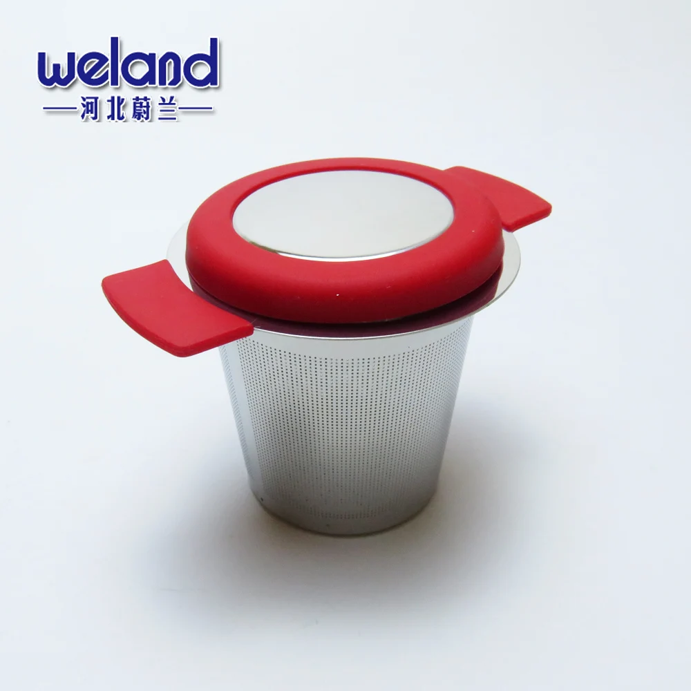 18/8 Stainless Steel 304 Tea strainer with Double silicone Handles for loose leaf tea