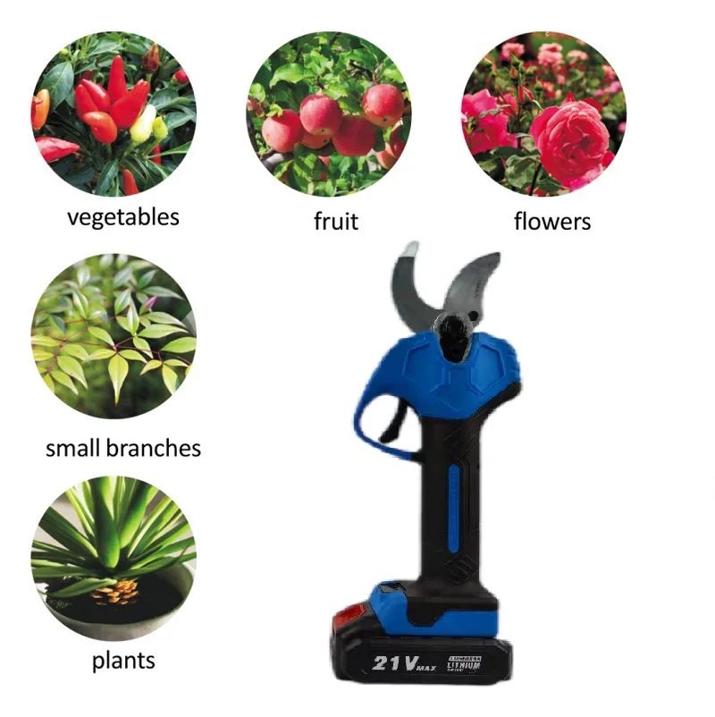 40mm Cordless  Progressive Battery Powered Shears Pruning Professional Electric Pruner Vineyard Electric Scissors pruner