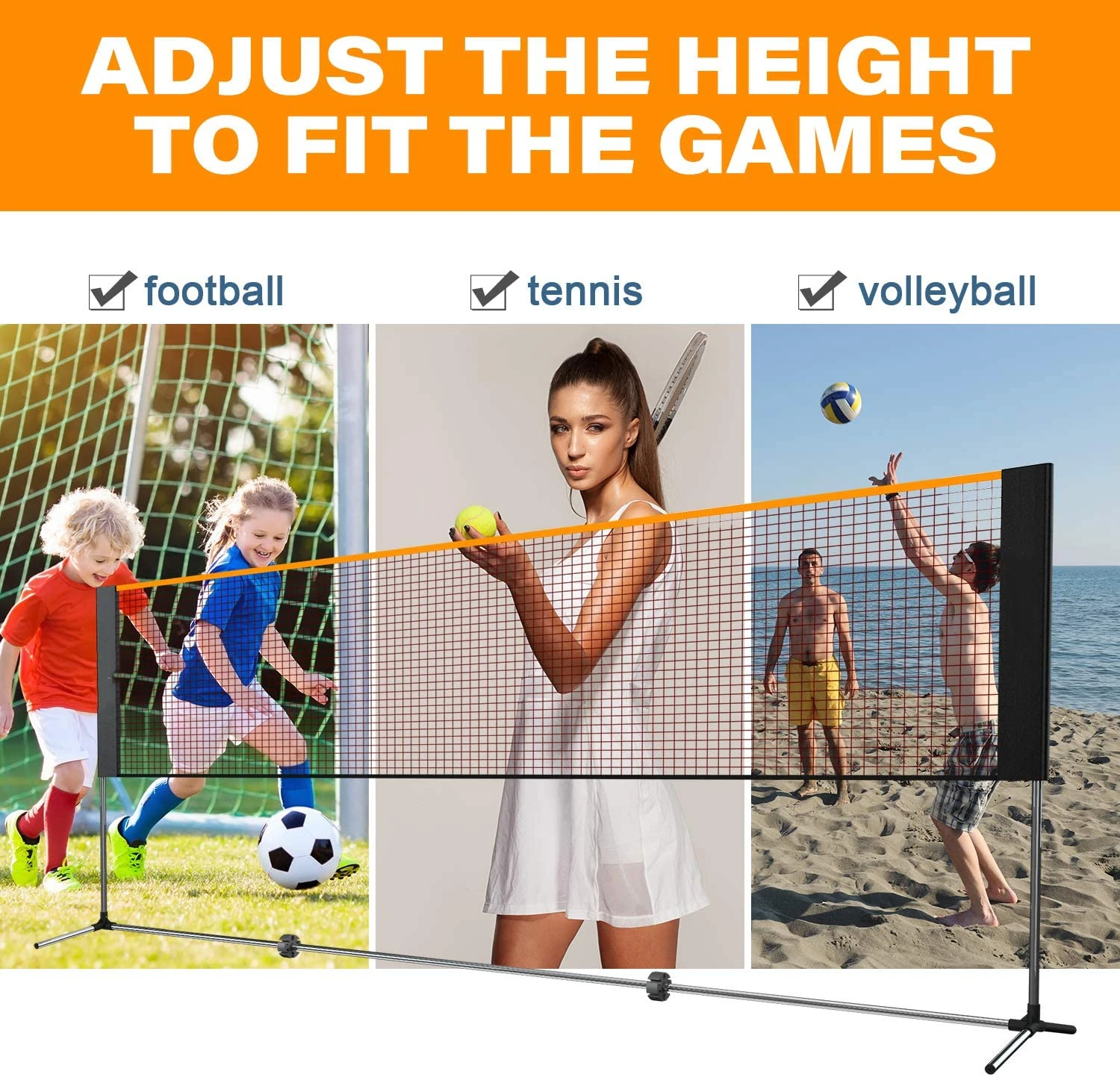 adjustable net for soccer tennis children volleyball net indoor volleyball net