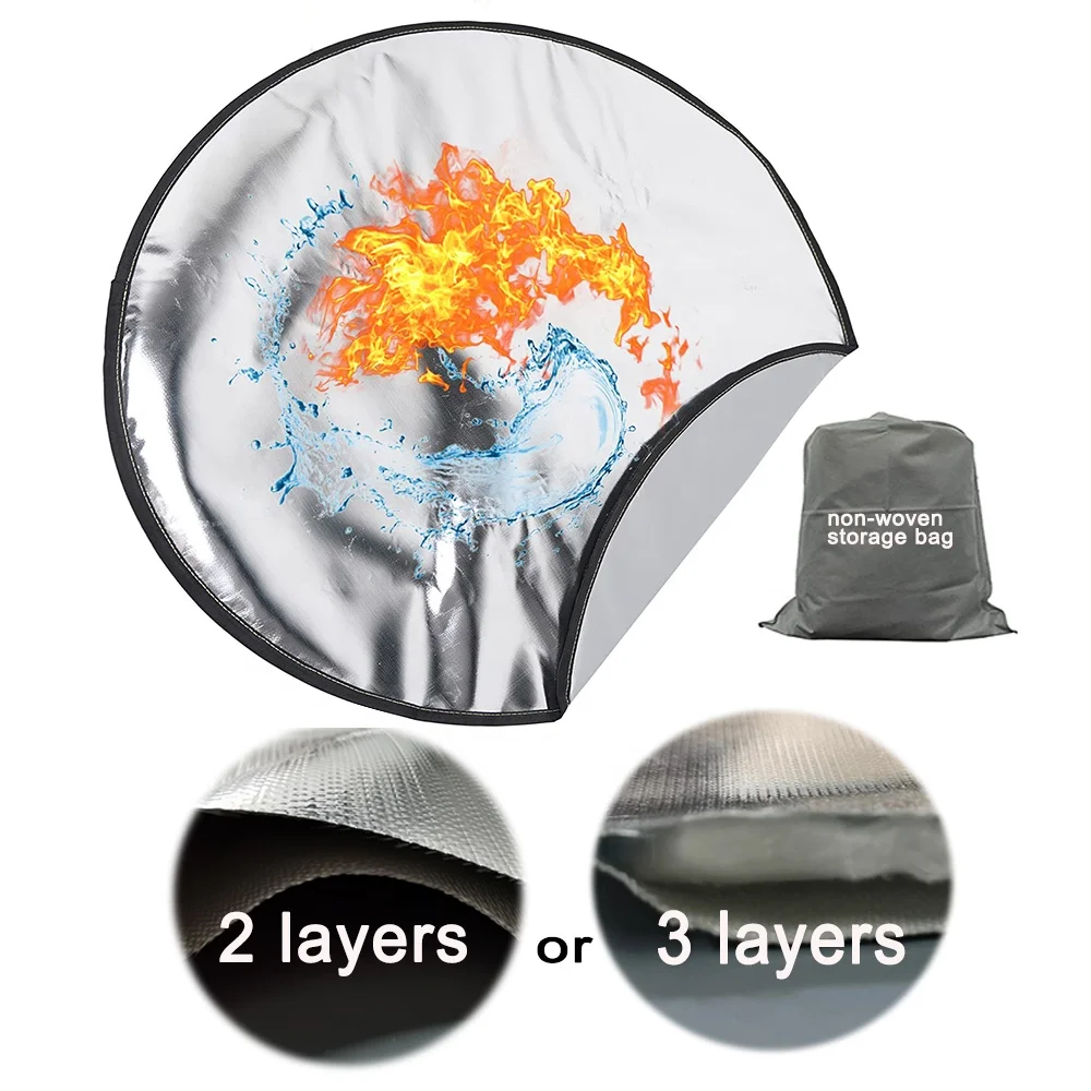 Wholesale 2\3 Layers Fire Pit Mat 36 Inch Fire Pit Grill Mat Fireproof Mat for Deck BBQ Grill Outdoor Patio Camping