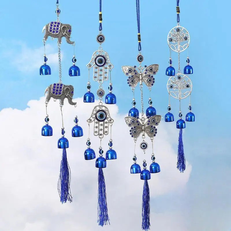 New Design Outdoor Pendant Color Box Windmill Wooden House Wind Bell Ornaments Home Decoration Souvenir Wind Chime