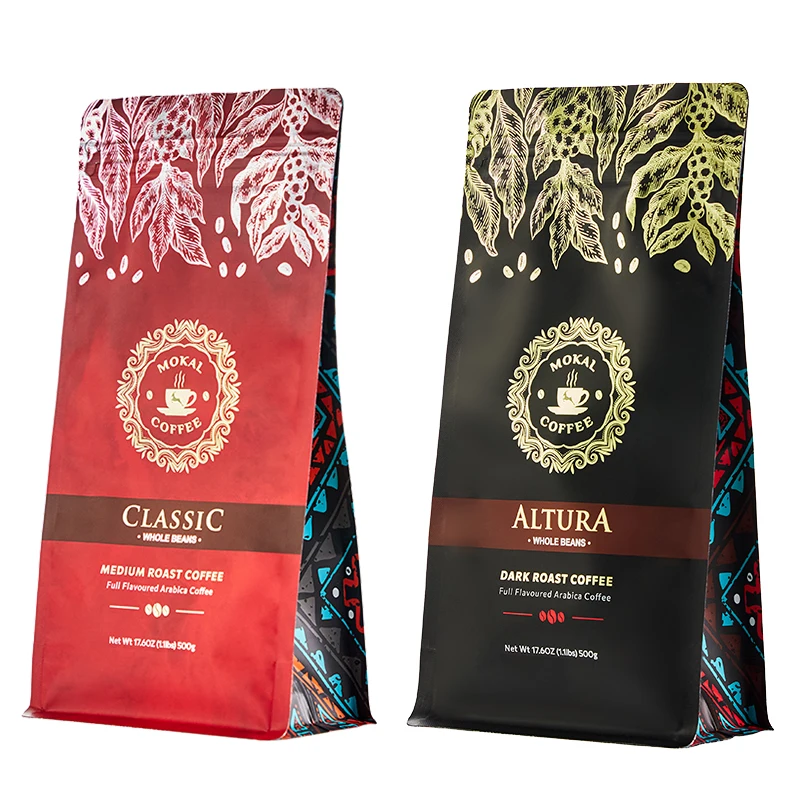 High Barrier 3Oz 140Microns OPP/VMPET/CPP Round Corner Plastic Food Coffee Flat Bottom Side Gusset Pouch With Degassing Valve