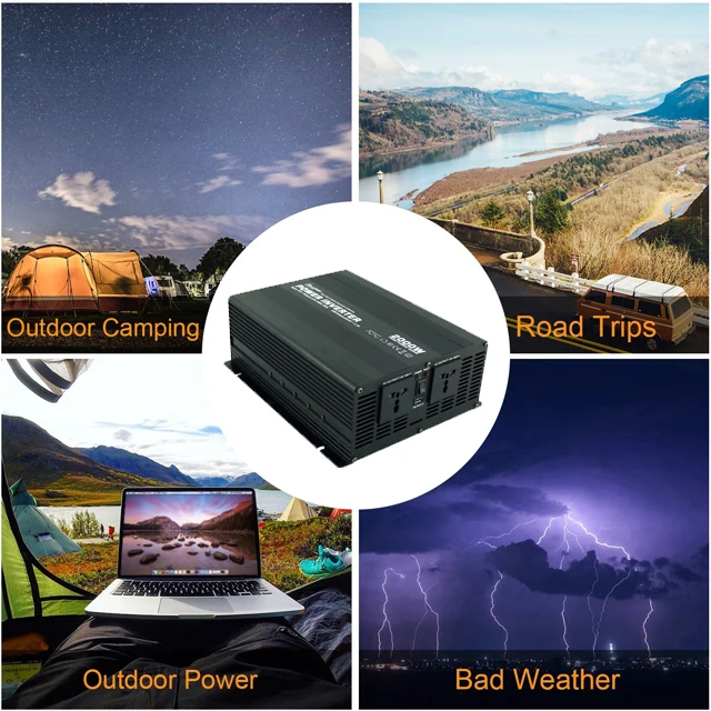 2000W 12V 24V 48V DC to AC 110V 220V Modified Sine Wave 2KW 4KW Peak Power Inverter