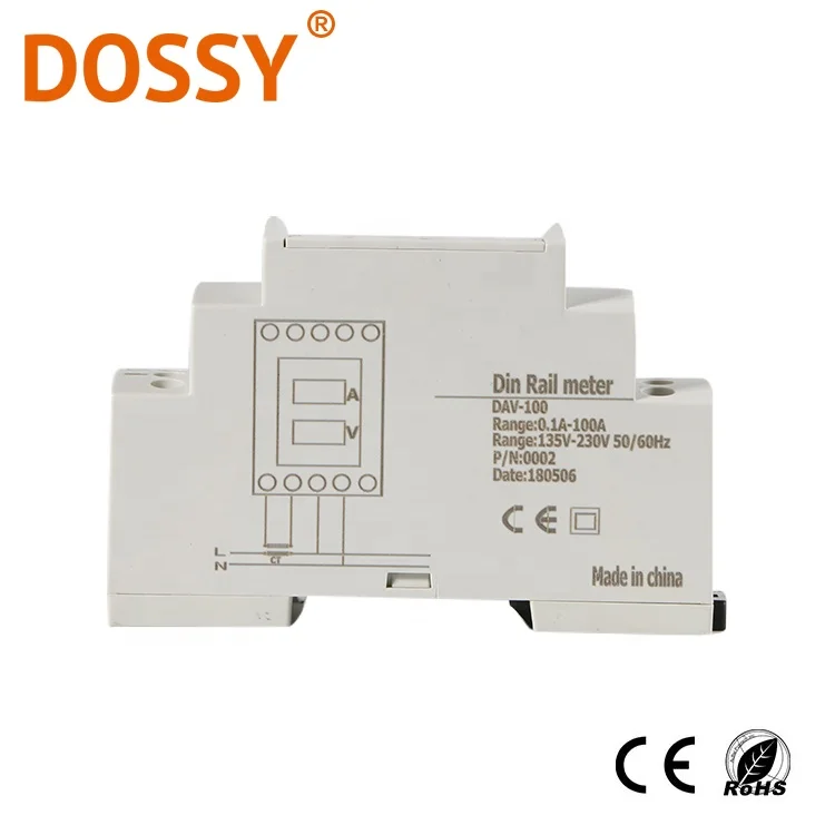  DAV-100 din rail Тип светодиодный дисплей измеритель тока и напряжения Вольтметр Амперметр A +