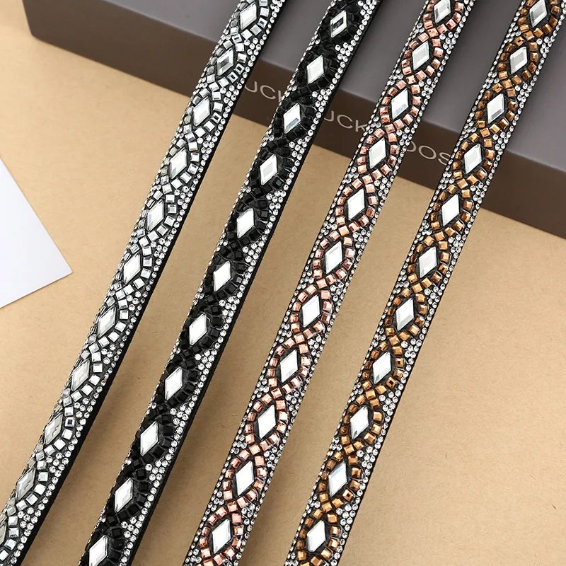 Crystal Rhinestone Tube Rope bling Shoes Lace Trouser Rope Rhinestone Diamond Strip Cord Rhinestone Rope