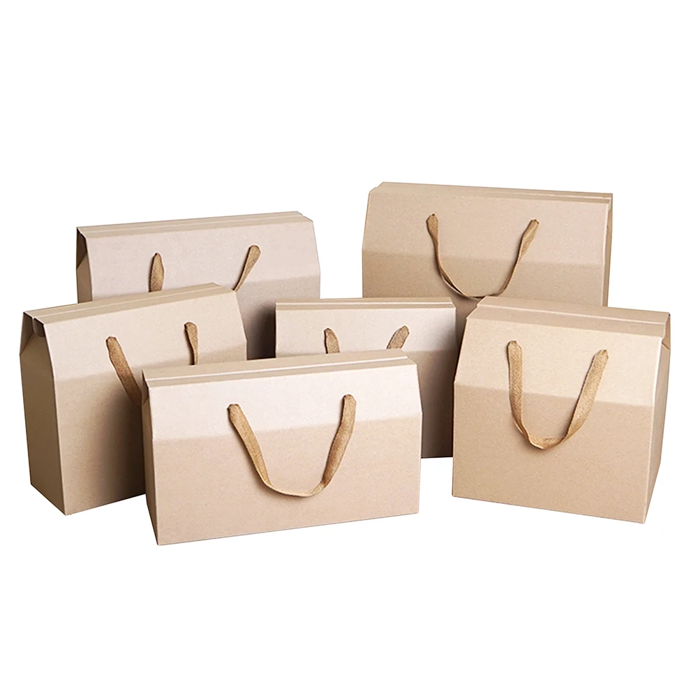 Kraft corrugated paper box packaging candle quail eggs food snack banana fruit specialty gift carton with rope handle