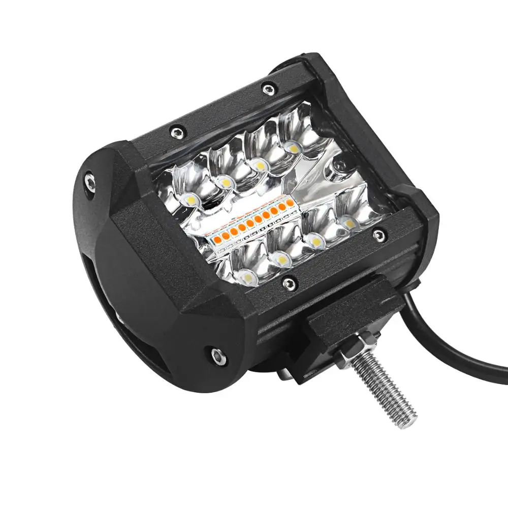 Hot Sale 3.5 Inch Cube Led Pods Light Flashing Colors White Amber Combo Driving Work Light 60W 12V 24V
