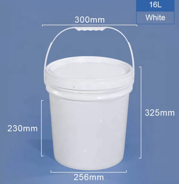 16L JFPC Manufacturer Plastic Bucket Drum Pails Container with Holder and Lid for Battery Zinc Powder Top OEM Color Printing